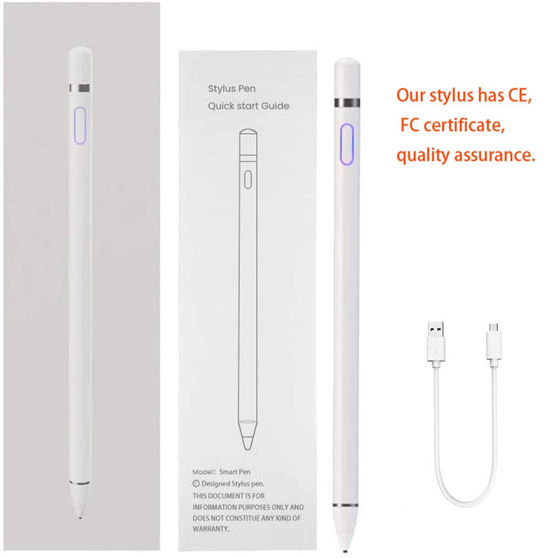[Australia - AusPower] - Stylus Pens for Touch Screens,Digital Pen Stylus Pen for ipad iPhone Tablet,No Lag High Precision Compatible with Any Electronic Products of Android and Apple Systems (White) White 