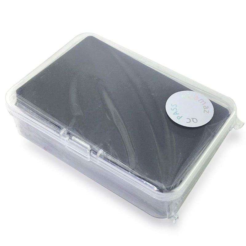 [Australia - AusPower] - Ebamaz 50PCS Thick 0.45mm Matte Black Finish Aluminum Metal Business Cards Blanks 3.4 X2.13 inch for Customer Laser Engraving (Black, Blank) Black, Blank 