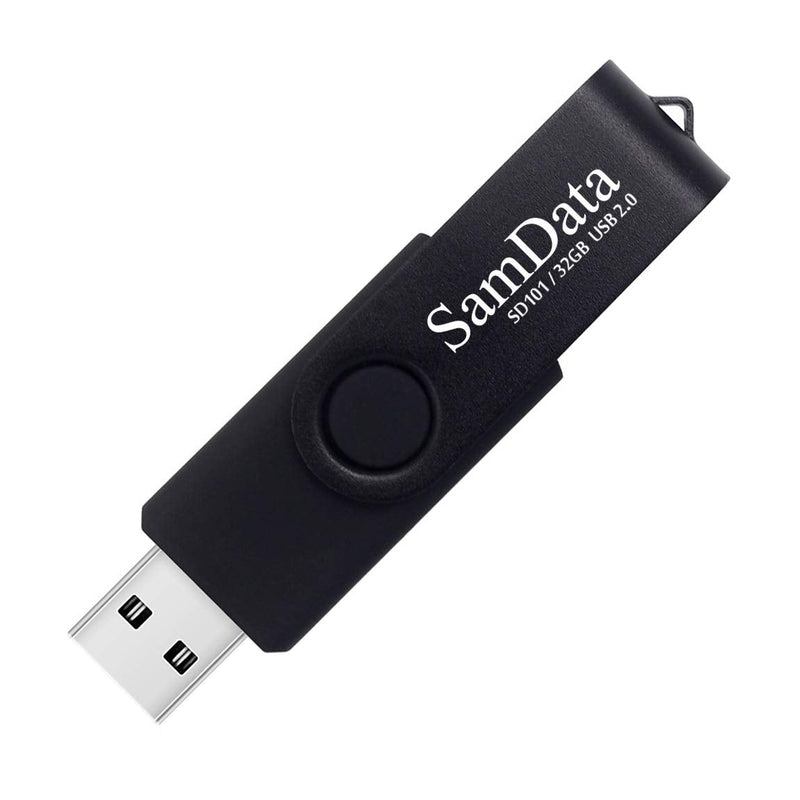 [Australia - AusPower] - SamData 32GB USB Flash Drives 2 Pack 32GB Thumb Drives Memory Stick Jump Drive with LED Light for Storage and Backup (2 Colors: Black Blue) Blue Black 32GB*2 