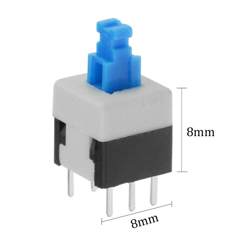 [Australia - AusPower] - XINGYHENG 100pcs 6 Pin DPDT Self-Locking Power Micro Push Button Switches 8mmx8mm 