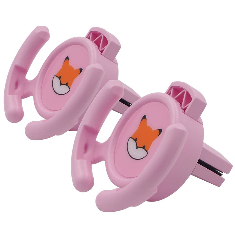 [Australia - AusPower] - HOMEFOX Socket Holder Car Mount - 2 Pack Collapsible Socket Mount for Car Vent, Grip Socket Car Holder for iPhone with Secure Vent Clip for Horizontal Air Vent ONLY, Pink Two Pack Vent Mount Pink/Pink 