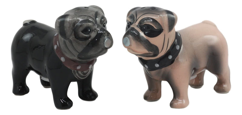 [Australia - AusPower] - Ebros Adorable Kissing Love Pugs Decorative Ceramic Salt And Pepper Shakers Figurines With Magnetic Snouts Pug Life 