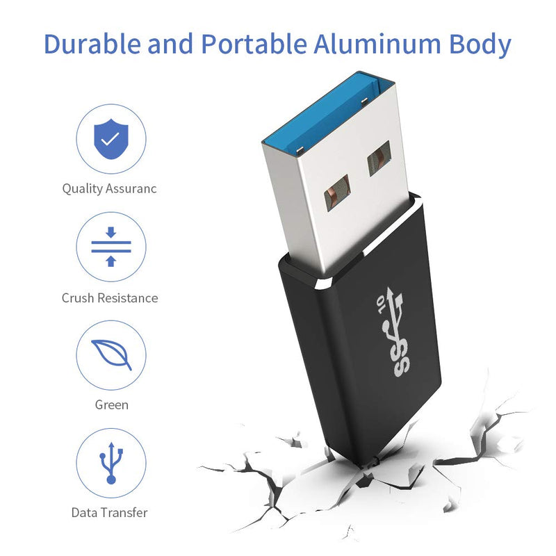 [Australia - AusPower] - [10Gbps] USB C Female to USB Male Adapter (2-Pack), WARMSTOR USB A to USB C 3.1 Gen 2 Adapter Support Double Sided Data Sync & 60W Fast Charging - Compatible with Oculus Link, PC, Laptop, Power Bank 