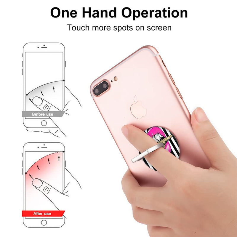 [Australia - AusPower] - BF2JK Three Pack Cell Phone Ring Holder - Finger Ring & Stand for Smartphones,Tablets,Pads and Most Cases (Except Silicone/Leather) - Pink Red Lips in Bullet Purple Lips with Diamond 