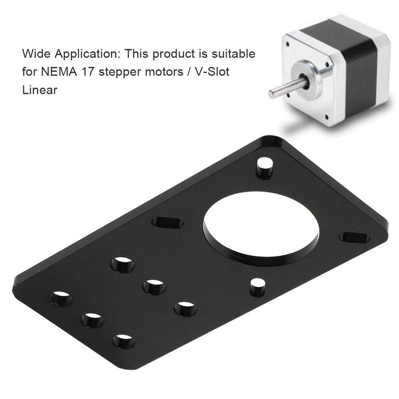 [Australia - AusPower] - Wendry NEMA17 Stepper Motor Mount Plate,Anodized Aluminum Stepper Motor Mounting Plate Suitable for NEMA 17 Stepper Motors/Linear-3D Printer Accessories(Black) 