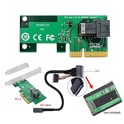 [Australia - AusPower] - NFHK PCI-E 3.0 4.0 to SFF-8643 Card Adapter and U.2 U2 SFF-8639 NVME PCIe SSD Cable for Mainboard SSD SFF-8643 Card Adapter & SSD Cable 