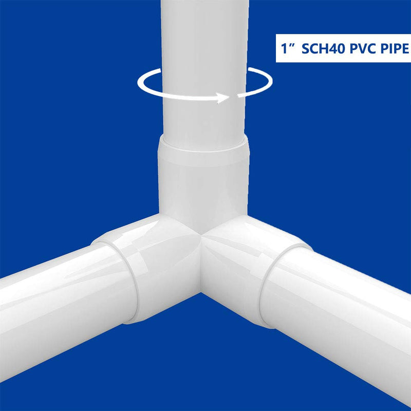 [Australia - AusPower] - letsFix 1" 3way PVC Elbow Fittings for SCH40 1" PVC Pipe - Build Heavy Duty DIY PVC Furniture and Plumbing Projects Available, White [Pack of 8] 3-Way 