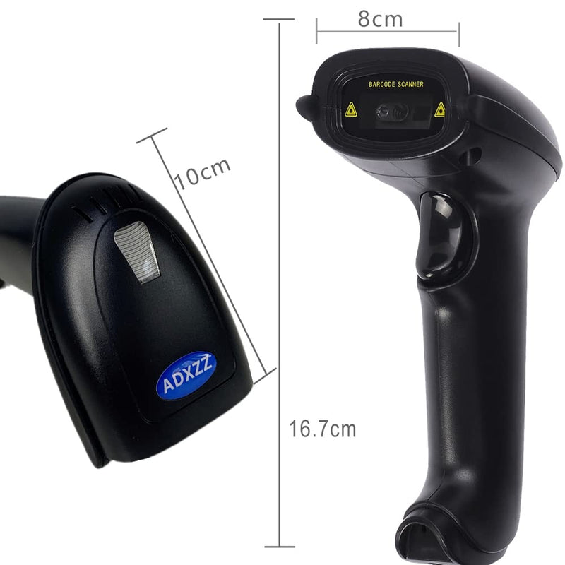 [Australia - AusPower] - 1D 2D QR Code Scanner Cordless Barcode Scanner Supports Screen Scan Portable USB Rechargeable Automatic Handheld CMOS Imager Wireless Barcode Reader with USB Receiver for Warehouse POS and Computer 