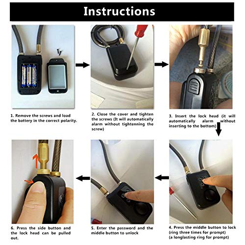 [Australia - AusPower] - Solebe Digital Lock Bike/Motorcycle/Gate Door Digital Lock with Anti Theft Alarm 110dB blue(31.5 Inch) 