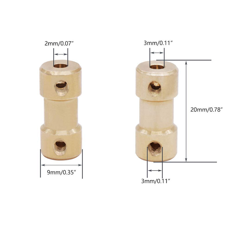 [Australia - AusPower] - Twidec/4Pcs 2mm-3mm Brass Flexible Shaft Coupler for RC Airplane Boat Motor Transmission Connector COUPLER-GLD-2-3 