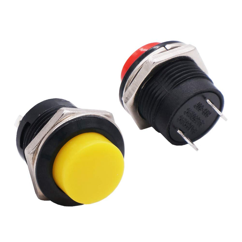 [Australia - AusPower] - Twidec/10Pcs SPST AC250V/3A AC125V/6A Mini Off(ON) NO Momentary Push Button Switch 5 Colour R13-507-5C Multicolored 10PCS 