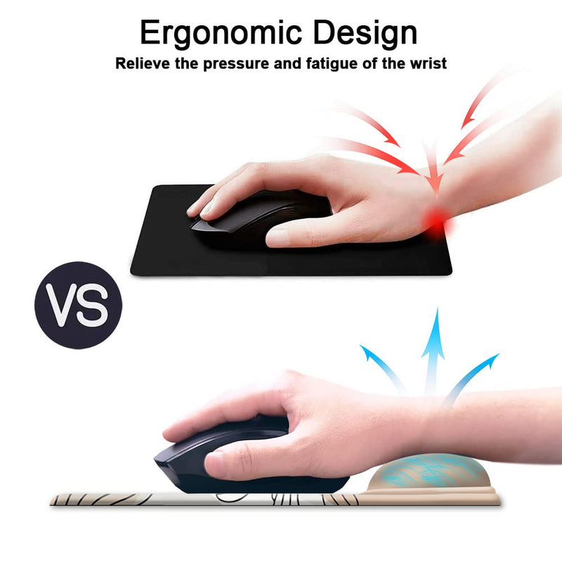 [Australia - AusPower] - Mouse Pad with Wrist Support, Non Slip Mousepad Wrist Rest for Office, Computer, Laptop & Mac- Durable & Comfortable & Lightweight Ergonomic Support Mouse Mat Abstract Art Plants Abstract Art 6 