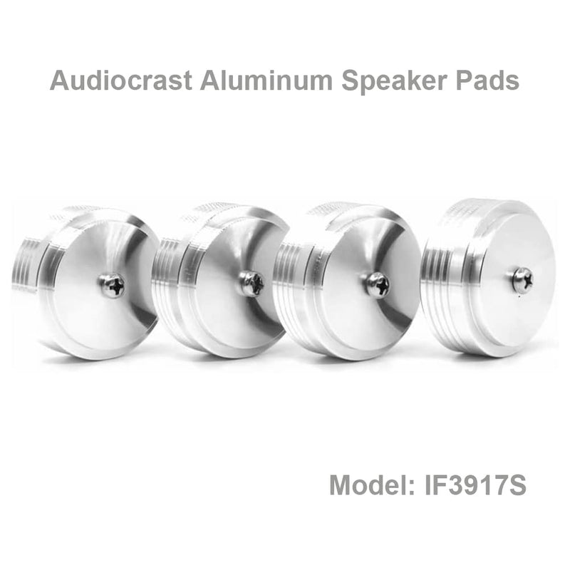 [Australia - AusPower] - Audiocrast IF3917S HiFi Speaker Isolation Feet Pads 4PCs Aluminum 39x17mm Silver Speaker Shock Absorber Vibration Dampener Floor Protector for Audio Speaker Subwoofer CD DVD Amplifier Turntable DAC IF3917 