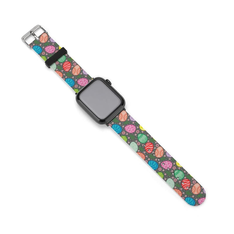 [Australia - AusPower] - Easter Gifts Wristband Straps for Apple Watch Bands Soft Silicone Sports IWatch Band Strap for Apple Smart Watch Series 7 6 5 4 3 2 1 SE Happy Easter Decorative Eggs with Floral 42mm/44mm 