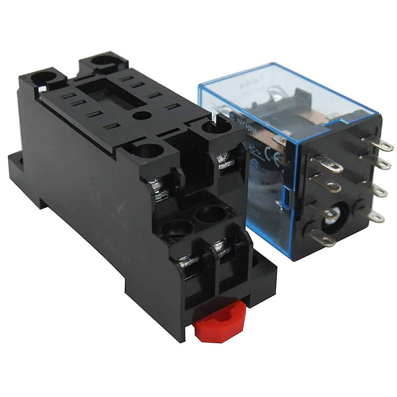 [Australia - AusPower] - Taiss / HH52P AC 12V Coil 8Pin DPDT 2 NO 2 NC Electromagnetic Power Relay 5A with Exquisite and Upscale Socket Base My2j AC12V 