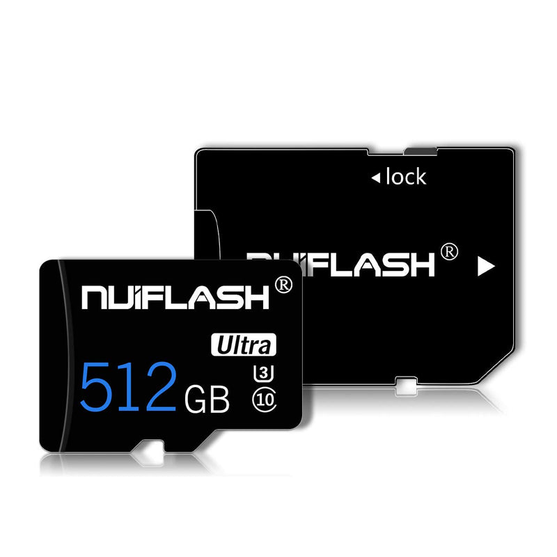 [Australia - AusPower] - Micro SD Card 512GB Memory Card 512GB TF Card Class 10 High Speed with Adapter for Camera, Phone, Computer 512GB 