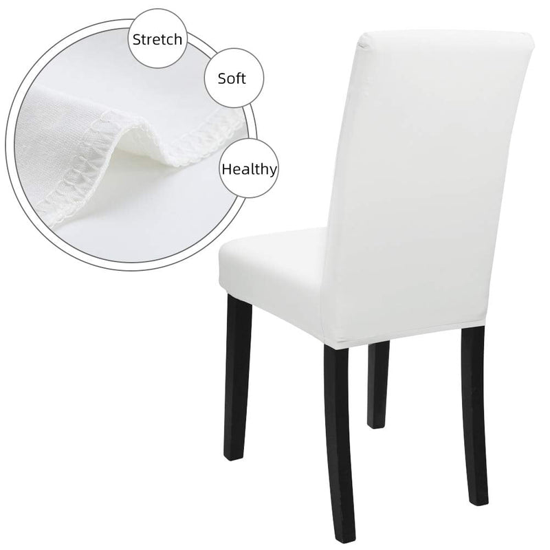 [Australia - AusPower] - Fuloon 4 Pack Super Fit Stretch Removable Washable Short Dining Chair Protector Cover Seat Slipcover for Hotel,Dining Room,Ceremony,Banquet Wedding Party White 