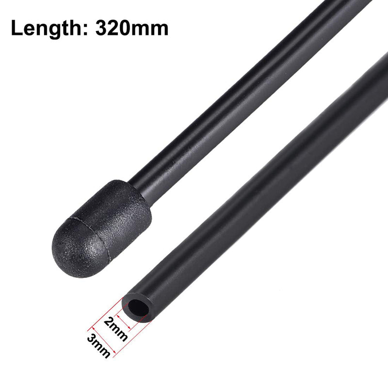 [Australia - AusPower] - uxcell RC Antenna Tube Black with Silver Mount and Cap for RC Boat 5pcs 
