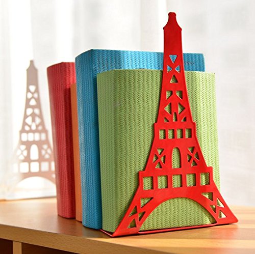 [Australia - AusPower] - Schoolsupplies Tinplate Eiffel Tower Creative Bookshelf Metal Book Holder Stand Decorative Bookend Portable Read Books Stand Book Stalls(Blue) 