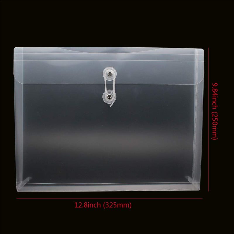 [Australia - AusPower] - Zoohot Plastic Envelopes with String Closure Clear Side Loading, 1-1/4 in Expansion, Letter Size/A4 Size, Set of 10 White_1 