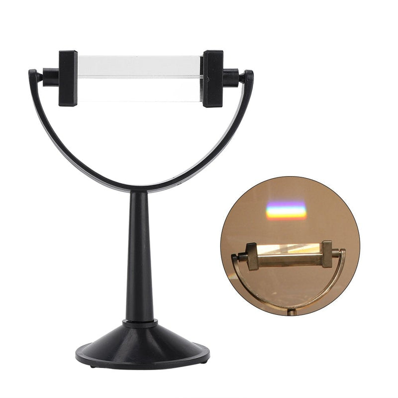 [Australia - AusPower] - Optical Glass Triangular Prism with Stand for Teaching Light Spectrum Physics and Photo Photography Prism 