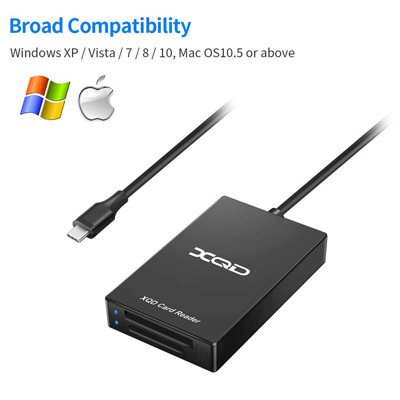 [Australia - AusPower] - XQD Card Reader, USB C XQD SD Card Reader Sony XQD Reader 2 in 1 Memory Card Reader 5Gpbs Super Speed Compatible with Sony G/M Series, Lexar 2933x/1400x USB Mark XQD Card, SD/SDHC Card for Wins/Mac Black-C 