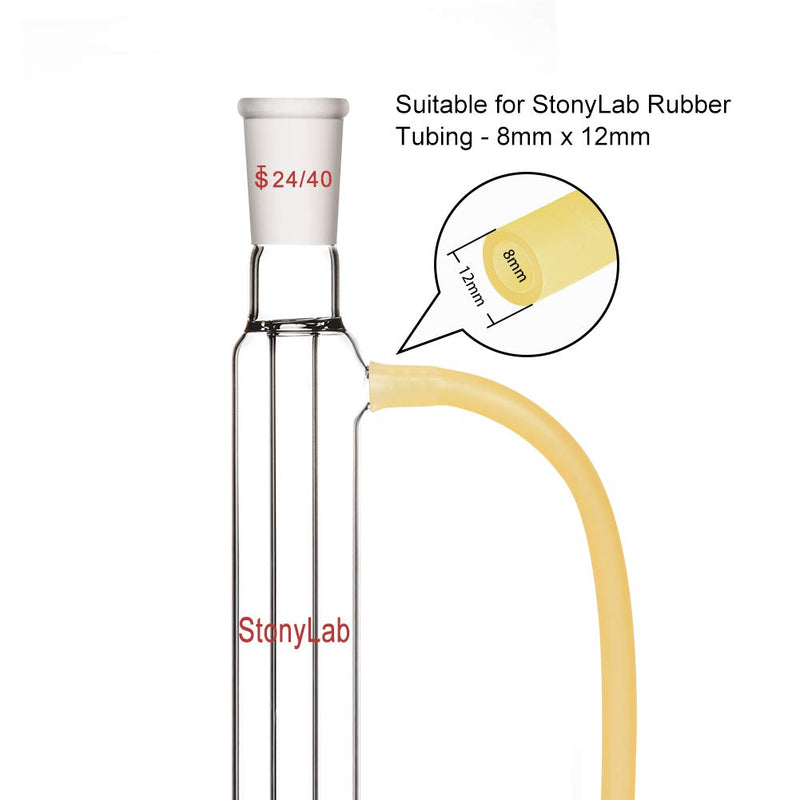 [Australia - AusPower] - StonyLab Borosilicate Glass Liebig Condenser with 24/40 Joint 200 mm Jacket Length Lab Glass Condenser 