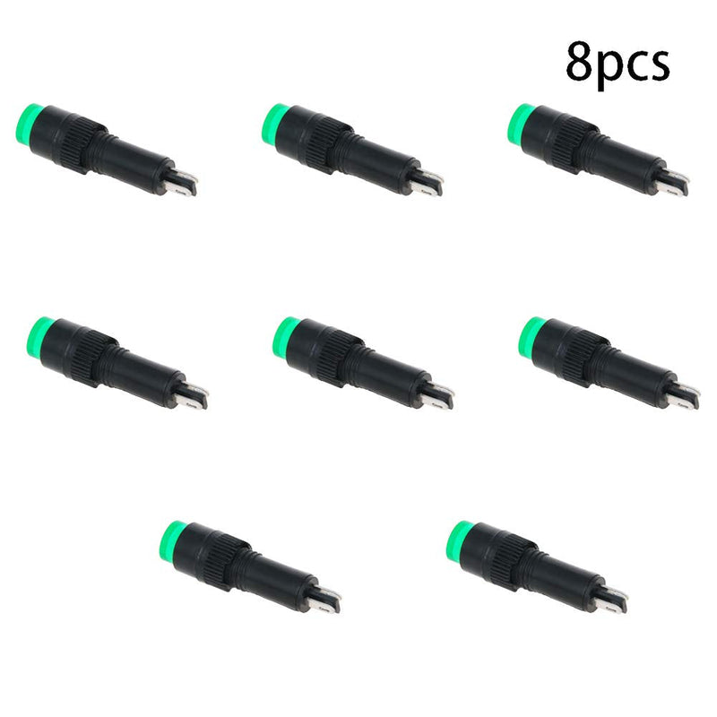 [Australia - AusPower] - Othmro Signal Indicator Dash Light DC 24V, Neon LED Bulbs NXD-21 Green, 35mm 1.38inch Plastic Shell Panel Mount Signal Pilot Dash Directional Lights 8pcs 