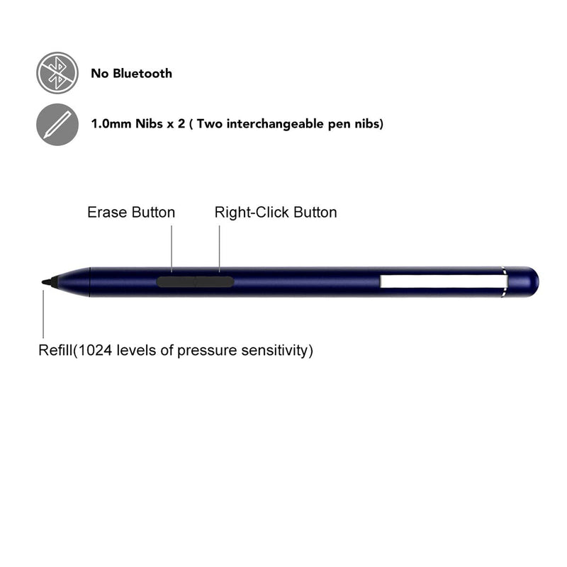 [Australia - AusPower] - Genuine Stylus Pen for HP Touch Screen Laptop, Compatible with HP Envy X360, HP Pavilion X360, HP Spectre X360 Touchscreen Devices Support Microsoft Pen Protocol Blue 
