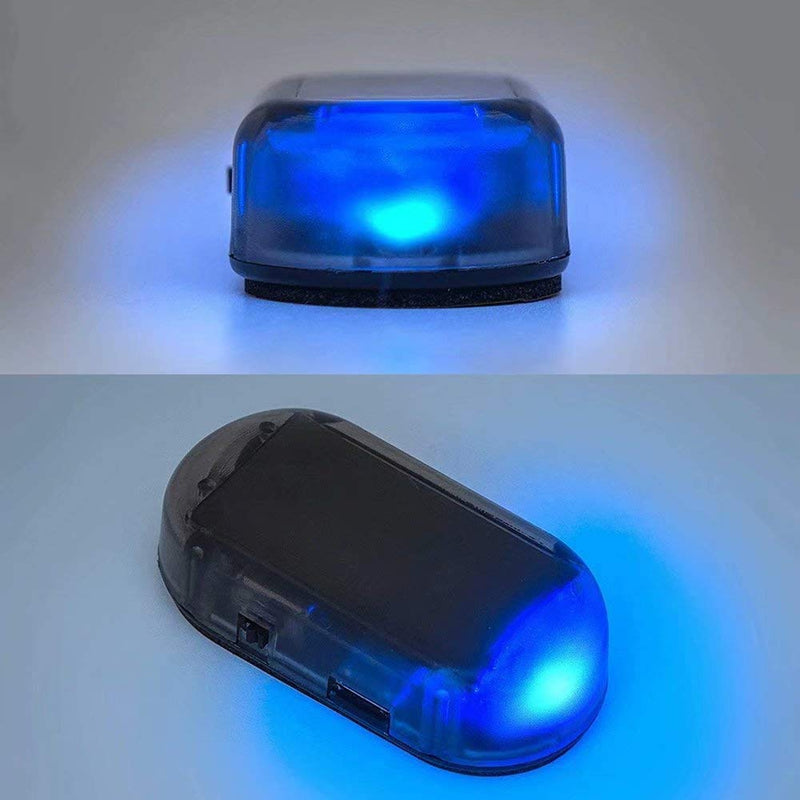 [Australia - AusPower] - Kqiang 2pcs Car Solar Power Simulated Dummy Alarm Warning Anti-Theft LED Flashing Security Light Fake Lamp (Blue + Red) 2 Blue + Red 