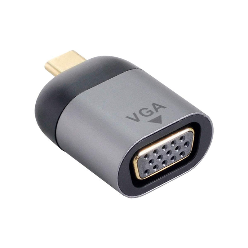 [Australia - AusPower] - CY USB C to VGA Adapter VGA to USB Type C Cable Monitor Adapter for Tablet Phone Laptop 1080p 60hz Silver - VGA 