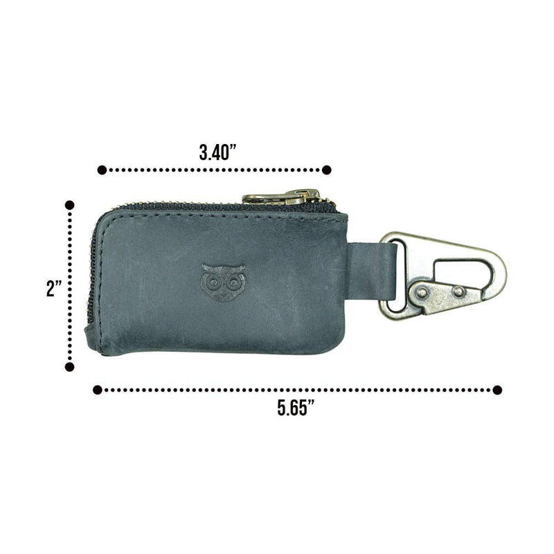 [Australia - AusPower] - Hide & Drink, Rustic Leather Car Key Holder, Headphone & Charging Cables, Memory Cards, Flash Drives, Lighters, Cash Zipper Case with Clasp, Handmade Includes 101 Year Warranty :: Charcoal Black 