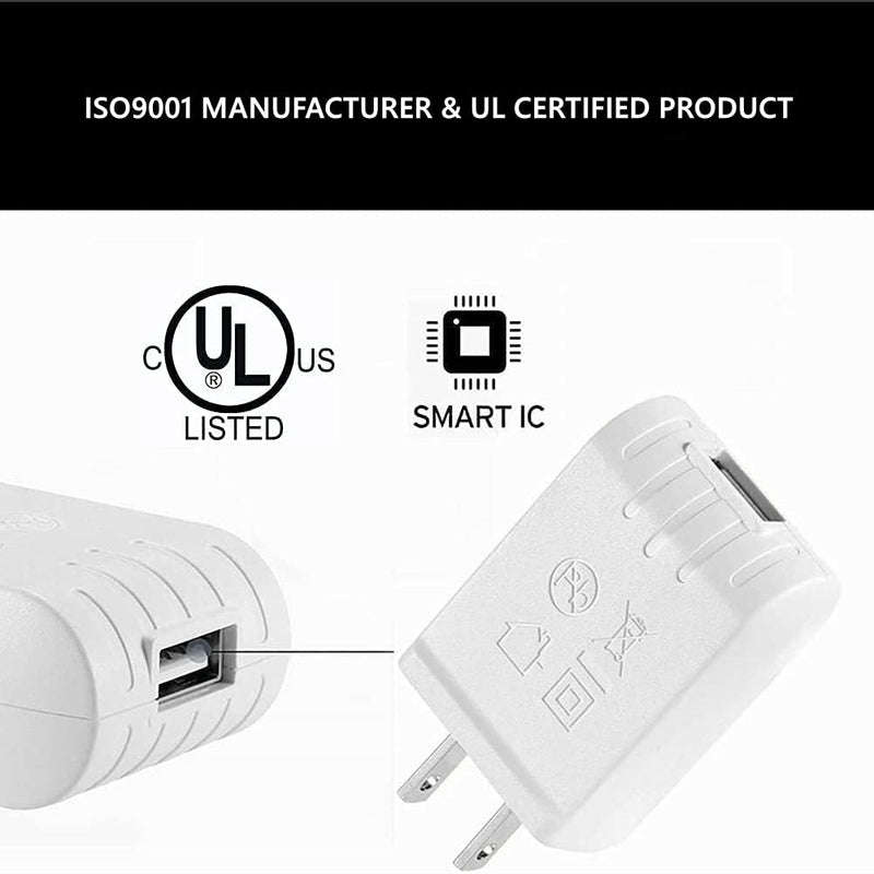 [Australia - AusPower] - Yuxh 5V 1A One Port USB Power Adapter 1000mA Power Supply UL Listed 5Pack white5pcs 