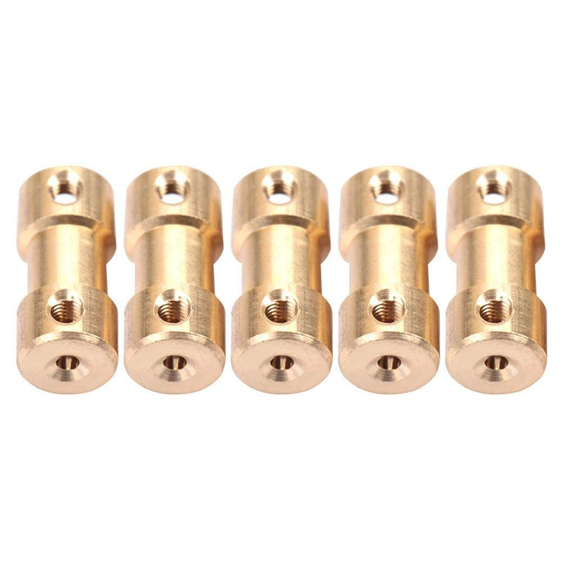 [Australia - AusPower] - 5PCs 2.3mm to 4mm Brass Shaft Coupling Joint Connector Motor Brass Connector Flexible Shaft Coupling Joint Connector with Screws Sleeve Transfer Joint Adapter for Small Model Motor CNC Machine 
