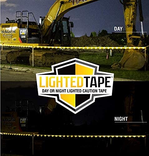 [Australia - AusPower] - PS DIRECT PRODUCTS Lighted Yellow Caution Tape with Flashing LED Lights - Weatherproof, Tear Resistant, English and Spanish, for Police Use, Danger Zones, Crime Scenes or Generic Barricades, Pack of 1 30 Feet Caution - Lighted 