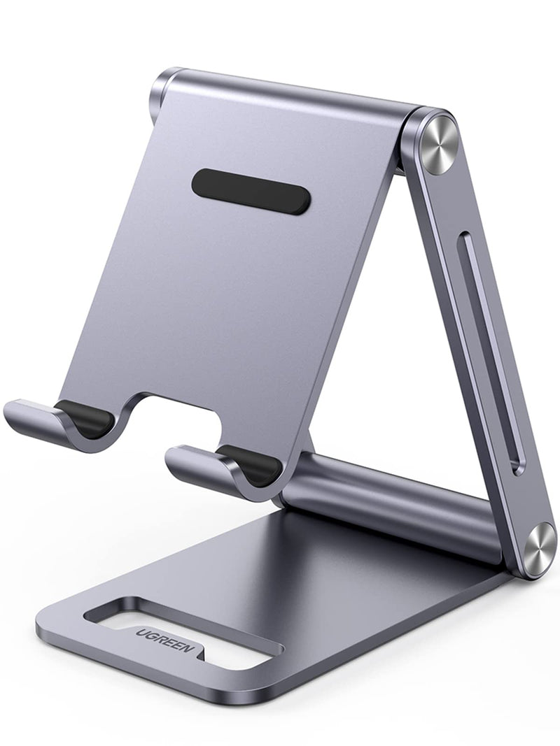 [Australia - AusPower] - UGREEN Cell Phone Stand Desk Adjustable Aluminum Mobile Phone Holder Compatible for iPhone 13 12 Pro Max, iPhone 11 X SE XS XR 8 Plus 6 7 6S Samsung Galaxy Note20 S20 S10 S9 S8 S7 Smartphone Grey 