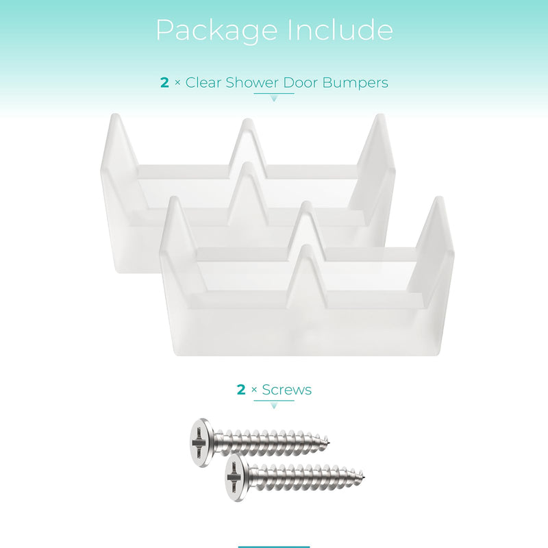 [Australia - AusPower] - Framed Sliding Shower Door Opaque Bumpers Suitable for All Kinds of Shower Glass Moving Doors,Clear Shower Doors Bumper Pads Ideal for Use with Sliding Tub Enclosure,Shower Door Replacement Parts,2 Pc 