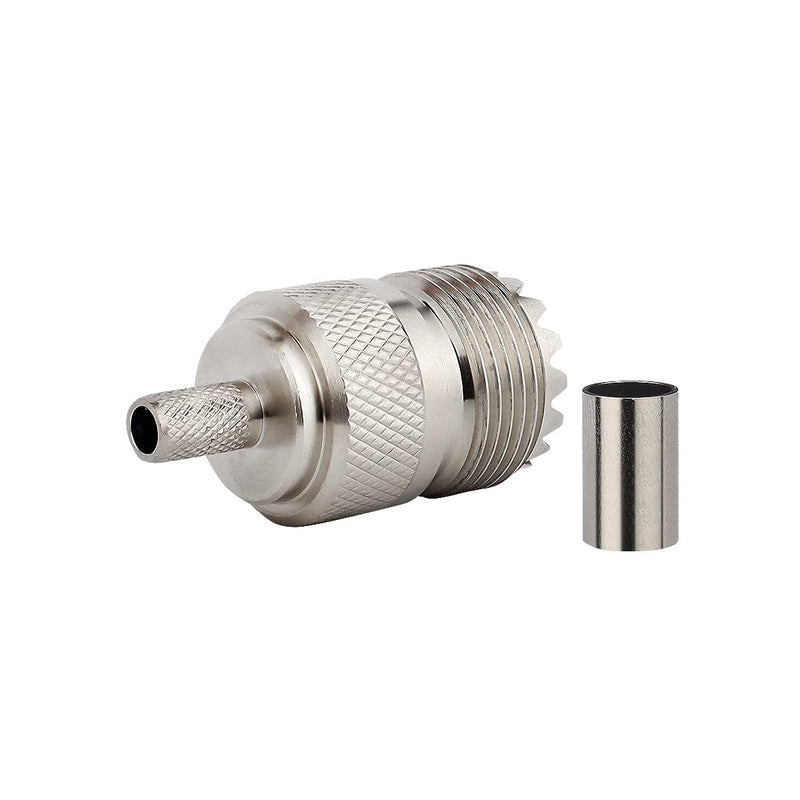 [Australia - AusPower] - MOOKEERF 5 Pack SO239 Crimp Connectors SO-239 UHF Female Plug Crimp Coax Connector Adapter PL259 RF Connector for RG58/RG142/RG400/LMR195/KSR195/3D-FB Cable 