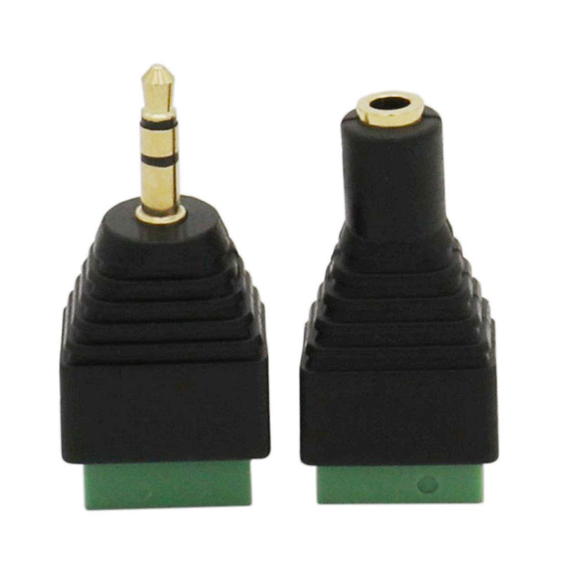 [Australia - AusPower] - Didamx 10Pcs 3.5mm Stereo TRS Audio Video Male / Female to 3 Screw Terminal Balun Converter Adapter Connectors 
