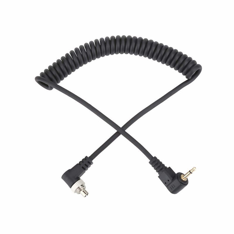 [Australia - AusPower] - 2.5mm to Male Flash PC Sync Cable Cord with Screw Lock Extended Coiled Wire, 2.5 mm Jack to Male Flash PC Sync Coiled Cable for Connect Camera Flash Trigger 