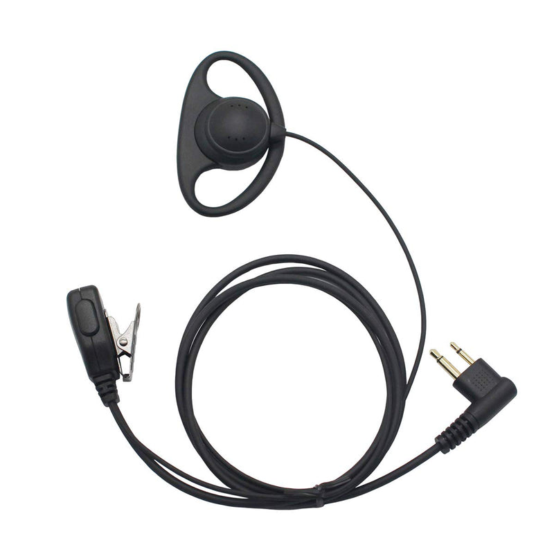 [Australia - AusPower] - Karier D Shape Earpiece Headset PTT for Two Way Radio Compatible 2 Pin Motorola Walkie Talkies CLS1410 CLS1110 CP200 CP185 CP040 CP1200 GP300 GP2000 GP88 GP3188 Radio (2 Pack) 