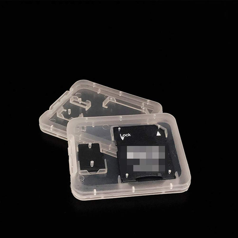 [Australia - AusPower] - 20 Pieces Clear Plastic Memory Card Case Memory Card Case Holder with SD Micro SD T-Flash Card (Only Include Case, Memory Card Not Included) 