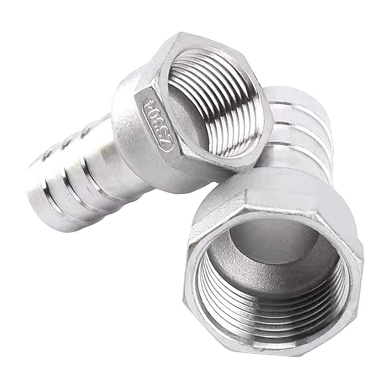 [Australia - AusPower] - Beduan Stainless Steel 3/8" Hose Barb to 1/2" Female Home Brew Water Air Fuel Gas 3/8" Barb x 1/2" Female 