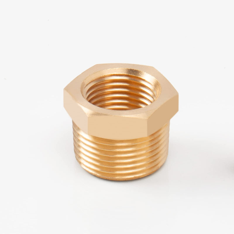 [Australia - AusPower] - BathAce Brass Reducer Hex Bushing Threaded Pipe Fitting, Heavy Duty Threaded Pipe Fitting Adapter (1/2 Male NPT x 3/8 Female NPT, 5) 1/2 Male NPT x 3/8 Female NPT 