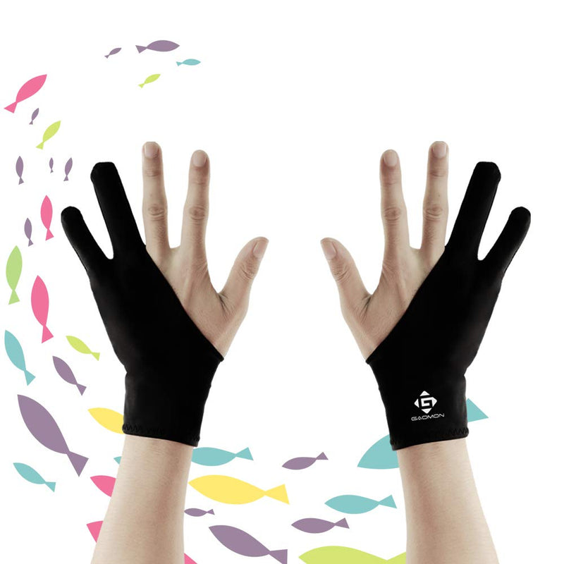 [Australia - AusPower] - GAOMON Two Finger Glove for Ipad Drawing, Tablet Drawing, Oil Painting and Sketch Creation, Free Size Support Left and Right Hand 