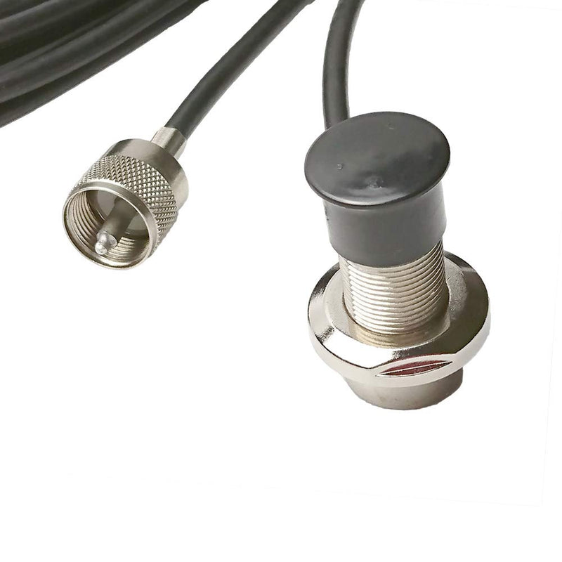 [Australia - AusPower] - UngSung Vehicle Antenna Mount So-239 UHF Female Right Angle Bulkhead to PL-259 UHF Male Connector with 14FT RG58/U RF Coaxial Cable for CB Amateur Ham Two Way Radio Antenna 