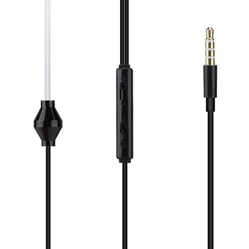 [Australia - AusPower] - Walkie Talkie Earpiece with Mic 3.5mm Radio Earpiece Acoustic Tube Earpiece Headset with CTIA/OMTP Mode Stereo Air Tube Radiation Protection Headphones for Mobile Phone (1M)(Black) Black 