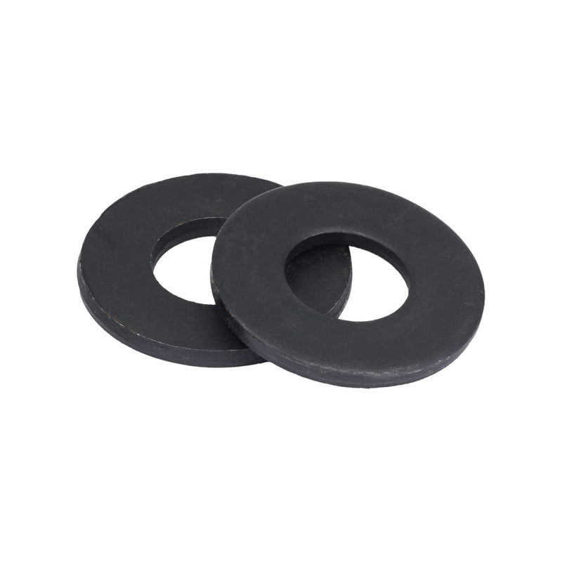 [Australia - AusPower] - 1/4" SAE Flat Washers Black Ruspert Coated Steel for Exterior Use (100 pcs) by Makers Bolt 