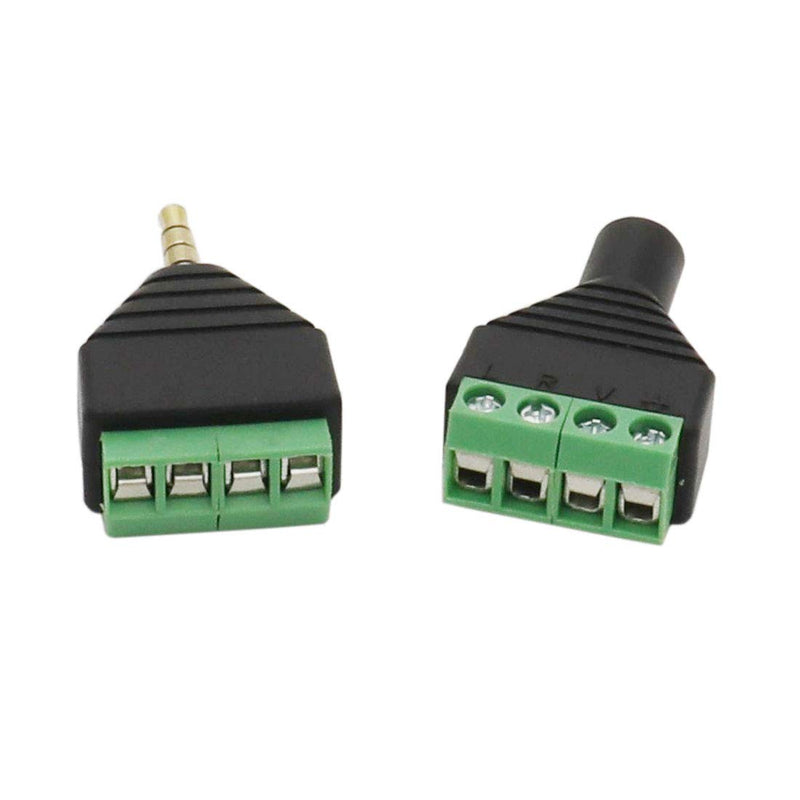 [Australia - AusPower] - Didamx 10Pcs 3.5mm Stereo TRRS Audio Video Male / Female to 4 Screw Terminal Balun Converter Adapter Connectors 
