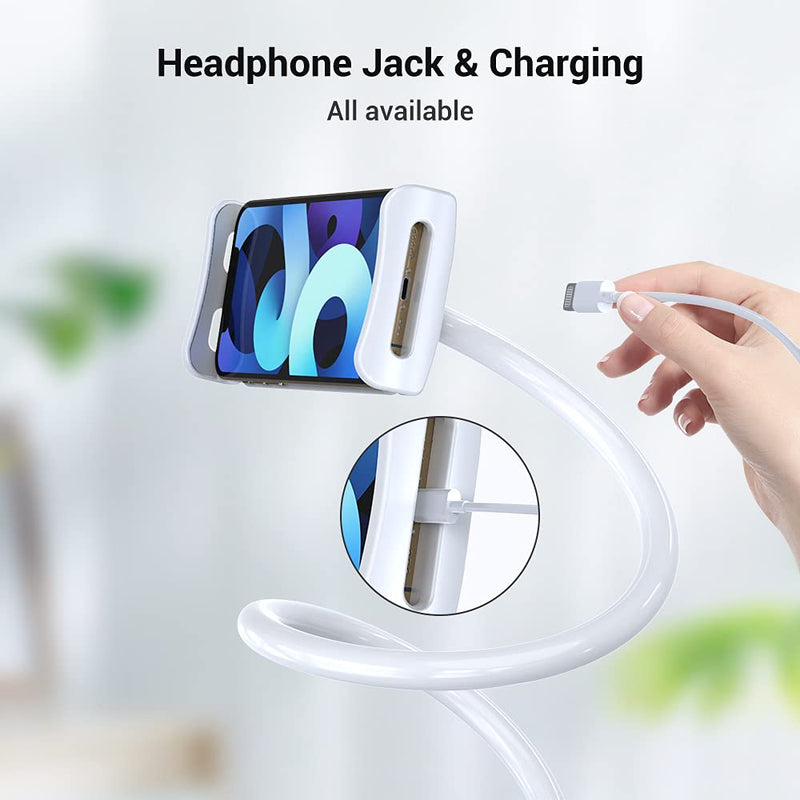 [Australia - AusPower] - AHK Gooseneck Phone Holder for Bed - Overhead Cell Phone Clip Clamp Mount for Desk, Flexible Long Arm Bedside Stand, Compatible with 12 Mini 11 Pro Xs Max XR X 8 7 6 Plus Smartphones (4.7-7'') 